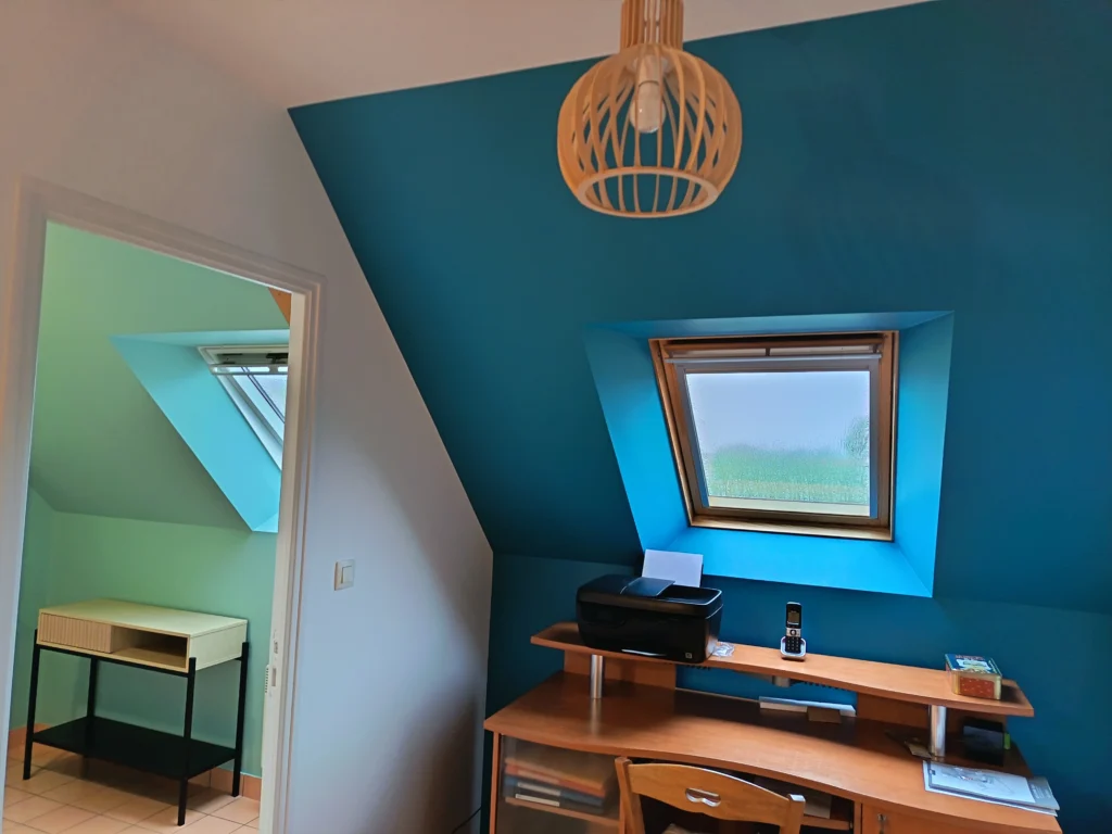 peinture intérieur mur en pente